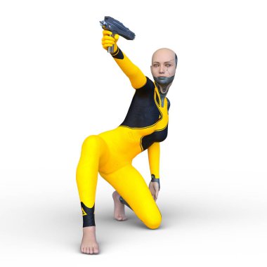 Dişi bir sayborgun 3D canlandırması