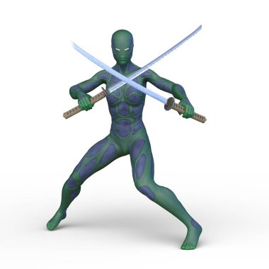 Dişi bir sayborgun 3D canlandırması