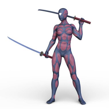 Dişi bir sayborgun 3D canlandırması