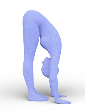 Poz veren bir kadının 3B görüntüsü