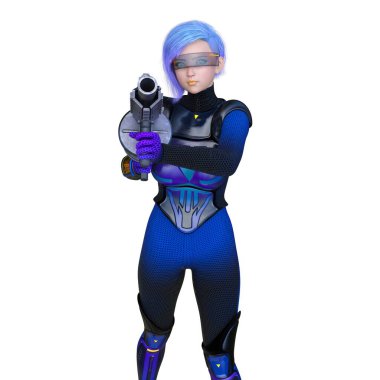 Bir siber kadının 3 boyutlu canlandırması