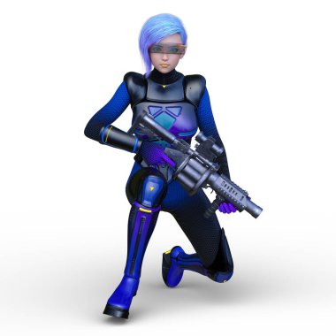 Bir siber kadının 3 boyutlu canlandırması