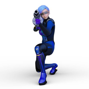 Bir siber kadının 3 boyutlu canlandırması