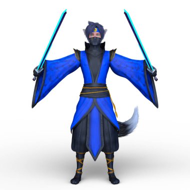 3D rendering of a juvenile fox fencer