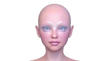 Bir kadının yüzünün 3 boyutlu görüntüsü.