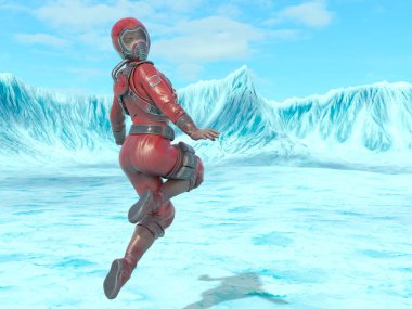 Bir siber kadının 3 boyutlu canlandırması