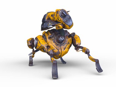 3D rendering of a robot dog