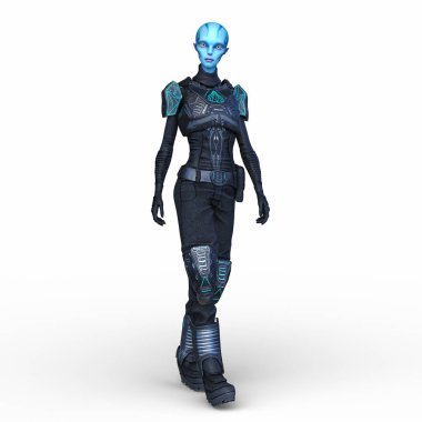 Dişi bir uzaylının 3D görüntüsü
