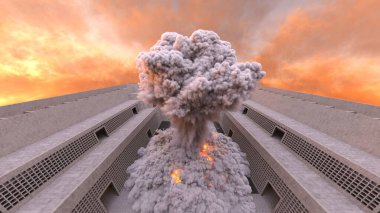 Yangın sahnesinin 3 boyutlu canlandırması