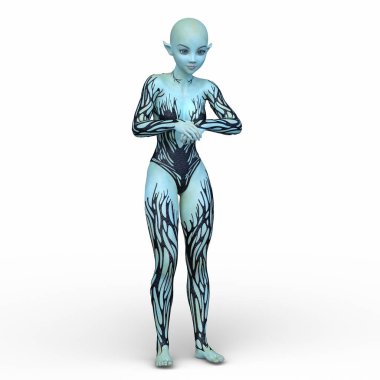 Dişi bir uzaylının 3D görüntüsü