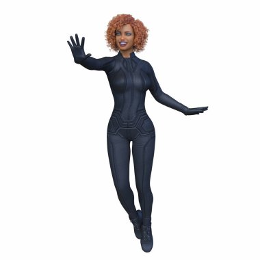 bir kadın savaşçı 3D render