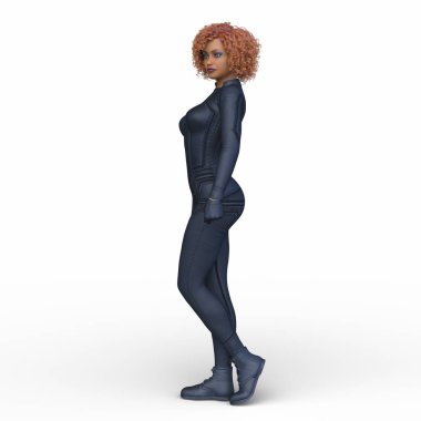 bir kadın savaşçı 3D render