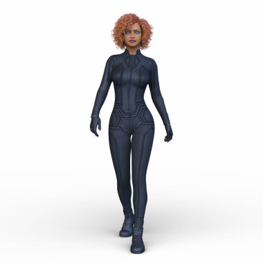 bir kadın savaşçı 3D render