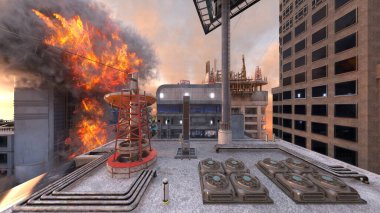 Yangın sahnesinin 3 boyutlu canlandırması