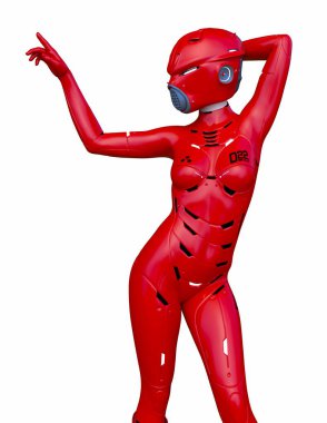 Dişi bir sayborgun 3D canlandırması