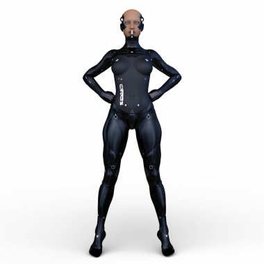 Dişi bir sayborgun 3D canlandırması