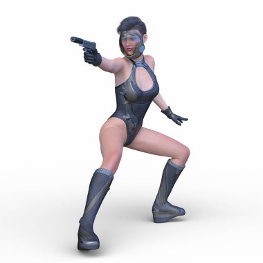 Bir siber kadının 3 boyutlu canlandırması