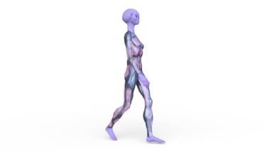 Yürüyen bir uzaylının 3 boyutlu görüntüsü
