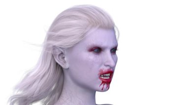 Dişi bir vampirin 3 boyutlu görüntüsü.