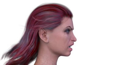 Dişi bir vampirin 3 boyutlu görüntüsü.