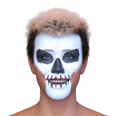 Bir adamın 3 boyutlu korku portresi.