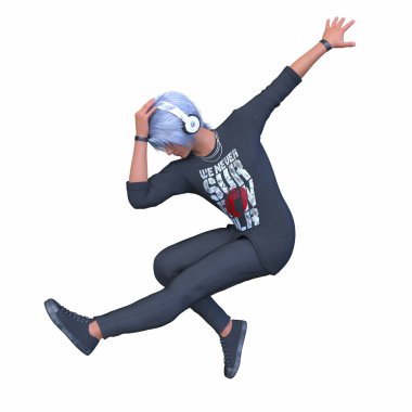 Kulaklıklı bir adamın 3D görüntüsü