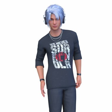 Kulaklıklı bir adamın 3D görüntüsü