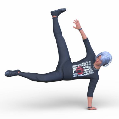 Kulaklıklı bir adamın 3D görüntüsü