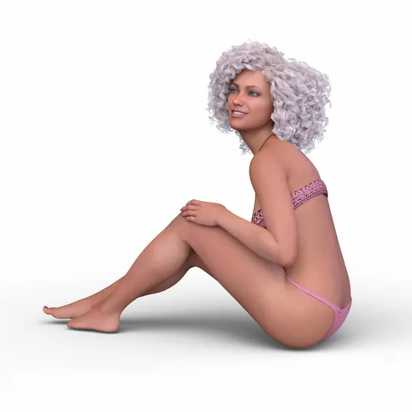 stock image 3D rendering of a woman in bikini