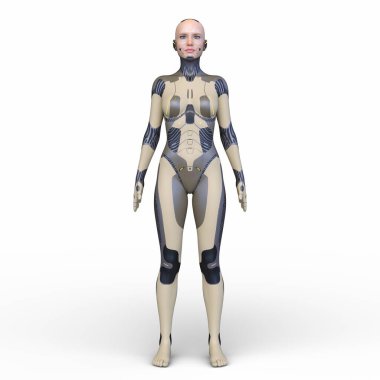 Dişi bir sayborgun 3D canlandırması