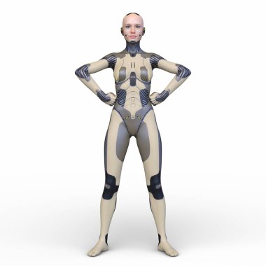 Dişi bir sayborgun 3D canlandırması