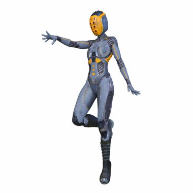 Dişi bir sayborgun 3D canlandırması