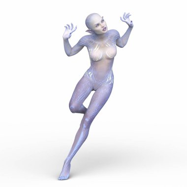 Dişi bir uzaylının 3D görüntüsü