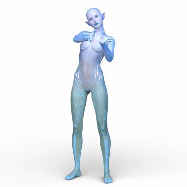 Dişi bir uzaylının 3D görüntüsü