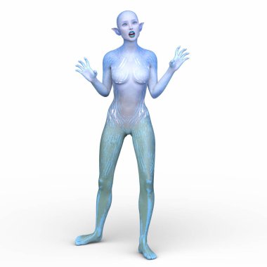 Dişi bir uzaylının 3D görüntüsü