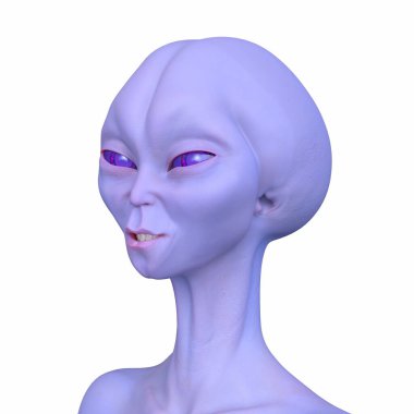 Dişi bir uzaylının 3 boyutlu görüntüsü