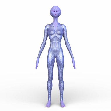 Dişi bir uzaylının 3D görüntüsü
