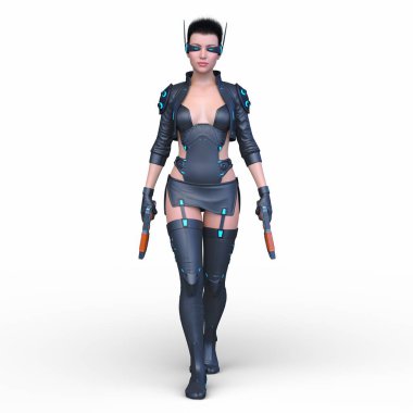 Bir siber kadının 3 boyutlu canlandırması