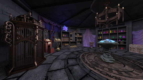 3D rendering of the wizard room