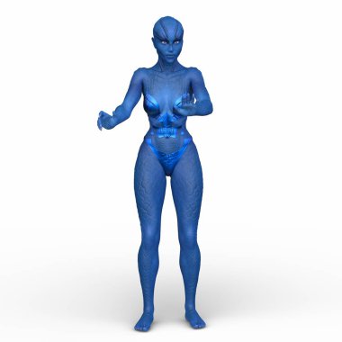 Dişi bir uzaylının 3D görüntüsü