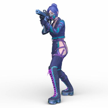 bir kadın savaşçı 3D render