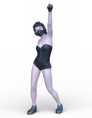 Bir siber kadının 3 boyutlu canlandırması