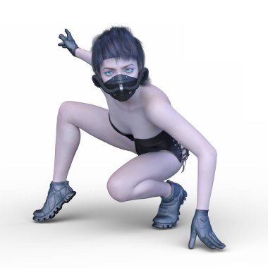 Bir siber kadının 3 boyutlu canlandırması