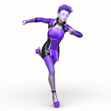 Bir siber kadının 3 boyutlu canlandırması