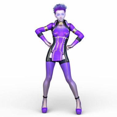 Bir siber kadının 3 boyutlu canlandırması