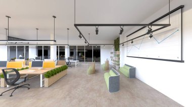 Ofis alanının 3B görüntülemesi