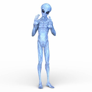 3D rendering of an alien clipart