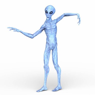 bir uzaylı 3D render