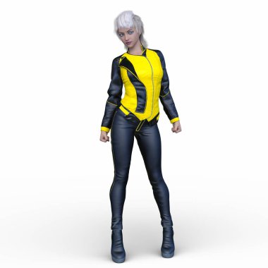 bir kadın savaşçı 3D render