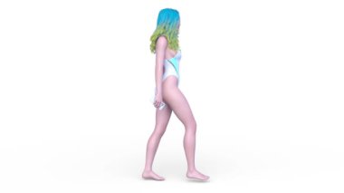 Mayolu bir kadının 3D görüntüsü.